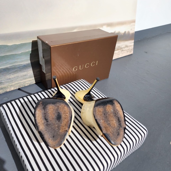 Gucci Dress Sand Pelle Leather Off White Sandals - Picture 6 of 7